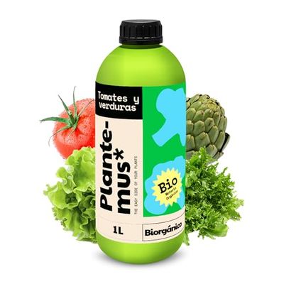 PLANTEMUS Abono Huerto BIOrganic para Tomates, Fresas, Hortalizas y Verduras, Abono para Cosechas Abundantes, Fertilizante BIO Orgánico Líquido (1 L)