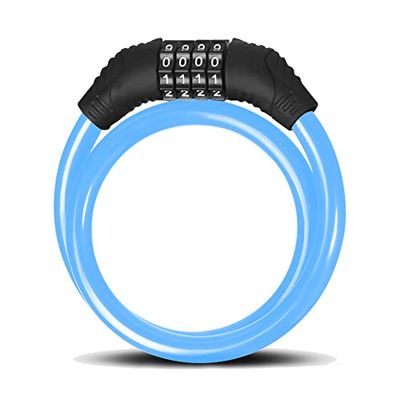 Beeper - Antifurto scooter elettrico e bicicletta con codice personalizzabile Colore - Blu, Lunghezza - 60 cm