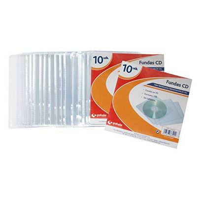 Grafoplas – Sac de 10 unités de CD en Pochettes en PP Format 1/8 sans perceuse