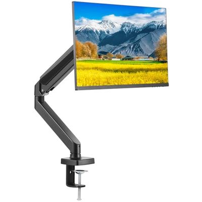 VEVOR Support Écran PC pour Moniteur de 13-32 Pouces Bras Écran PC Réglable en Hauteur Inclinable Rotatif et Pivotant Charge Maximale de 9,1 kg 2 Options de Montage VESA 75x75 mm 100x100 mm Bureau