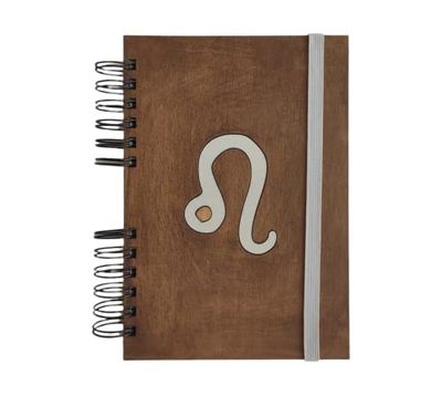 Notebook con copertina in legno, agenda formato A5, 100 fogli bianchi 80 gr