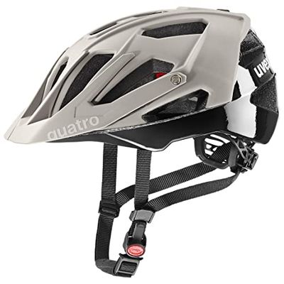 uvex quatro cc - veilige mtb-helm voor dames en heren - individueel verstelbare pasvorm - verstelbaar vizier - oak brown-black - 52-57 cm