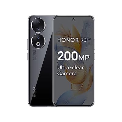 HONOR 90 Smartphone 5G, 200MP Triple Camera, 6,7” Curved AMOLED 120Hz Display, 8GB+256GB, 5000mAh Battery, SuperCharge 66 W, Dual SIM, Android 13, Midnight Black