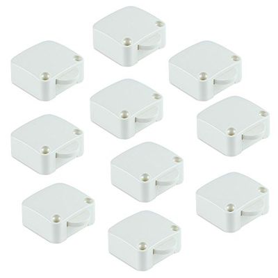 Emuca - Interruptor de contacto para porta de móvel 2 posições ON-OFF, branco, conjunto de 10 peças
