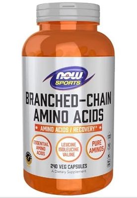 Now Foods, BCAA (Branched-Chain Acids), 240 cápsulas veganas, aminoácidos de cadena ramificada