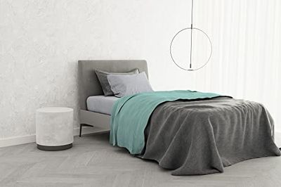 Komplett säng 100% TRENDY CHIC bomull, Enkel, Vattengrön