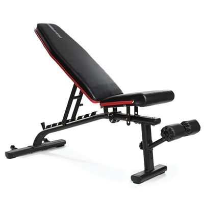 TREXO Verstelbare halterbank, multifunctionele trainingsbank, verstelbaar voor full-body workout, schuine bank voor thuis tot 300 kg, stalen constructie, krachttraining, fitness, zwart, B100
