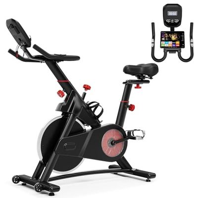 Devoko Cyclette con volano pesante, per interni, con comodo coprisedile, ergometro, con grande supporto, silenzioso, per interni, 160 kg