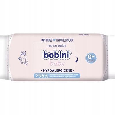 BOBINI BABY Lingettes humides hypoallergéniques, peaux sensibles 60 pièces