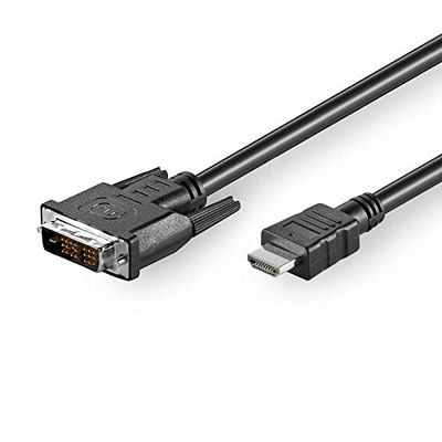 Goobay 50579 DVI-D/HDMI-kabel, vernikkeld, DVI-D-stekker single-link (18+1 pin) > HDMI-stekker (type A)