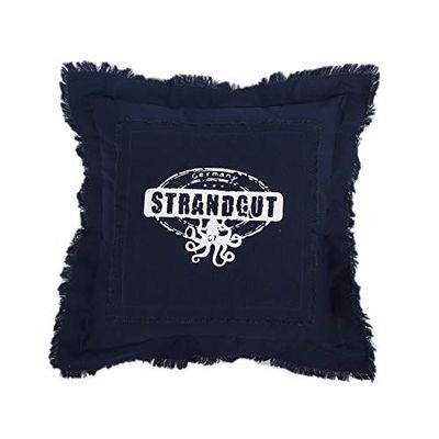 Strandgut07 - Oreiller avec fermeture éclair, 53 x 53 cm, Bleu foncé