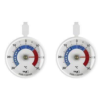 TFA Dostmann Thermomètre de refroidissement analogique, petit contrôle pratique pour réfrigérateur/congélateur L 72 x l 21 x H 95 mm (Lot de 2)