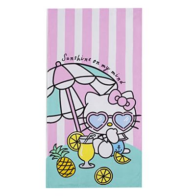Northwest Toalla de Playa, 30 x 60 Pulgadas, Hello Kitty Umbrella Drink