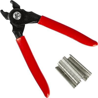 Browin 313313 Sausage Hand Clipper + 60 Clips, Alloy, Red, Medium, Mittler
