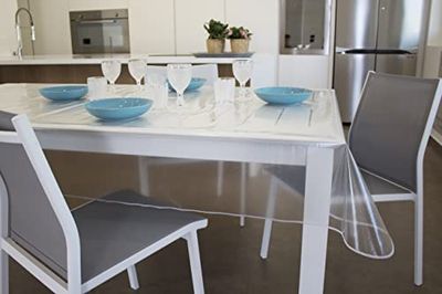 GEMITEX Nappe Transparente pailletée argentée fabriquée en Italie, imperméable, résistante aux Taches, Pratique, Durable, désinfectable, Meubles, protège et impressionnera Votre Table dans Chaque