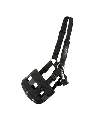 Tough 1 Poly/Nylon Grazing Muilkorf met Halster Mini, zwart