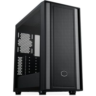 Cooler Master MasterBox 600 Lite Boîtier PC Airflow E-ATX Tour Moyenne - Supporte MB Back-Connect, Radiateur 420mm & jusqu'à 7 Ventilateurs de Boîtier, Côté Verre Trempé, USB 3.2 Gen 1 Type-C