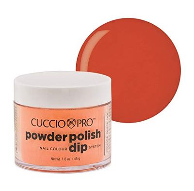 Cuccio Powder Polish - Dip Acrylic Nail Colour Dip System - 45g (1.6 oz) Dipping Powder - Tangerine Orange