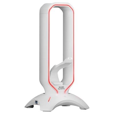 Support pour Casque avec hub USB 3.0 à 2 Ports et Bungee pour Souris avec éclairage, idéal pour Les Gamers.
