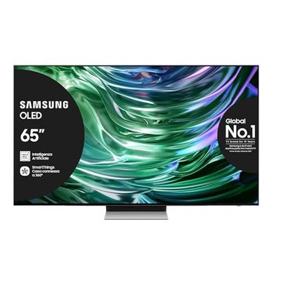 Samsung TV QE65S94DAEXZT OLED 4K, Smart TV 65" Processore NQ4 AI GEN2, Infinity One, DVBT-2, Q-Symphony & Dolby Atmos, compatibile con Bixby, Alexa e Google Assistant, Carbon Silver 2024