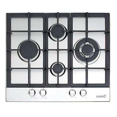 CATA LGD 631 631 - Placa (integrado, gás, preto, aço inoxidável, giratório, parte superior dianteira, 58 cm), 1750 W, vidro