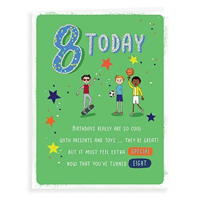 Piccadilly Greetings Juvenile Birthday Card Age 8 M - 8 x 6 inches
