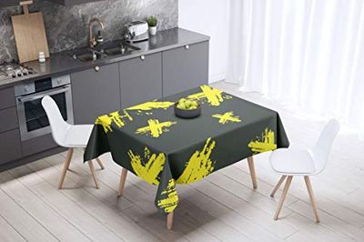 Bonamaison Kitchen Decoration, Tablecloth, Neon Yellow, Fume, 140 x 140 Cm - Designed and Manufactured in Turkey