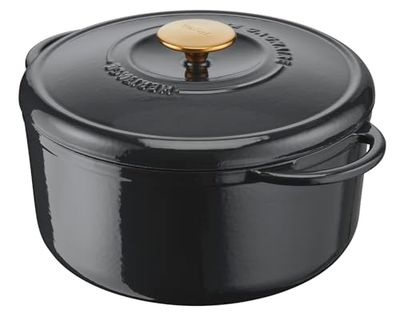 Tefal Pierre Gagnaire Héritage Cocotte en fonte d’acier 25 cm (5 L), Induction, Revêtement émaillé, Couvercle spécial condensation, Rétention de chaleur, Cuisson lente, Gris brillant E2570404