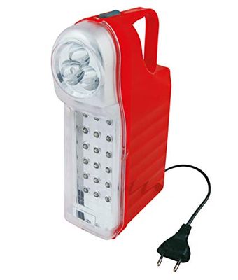 POLY POOL PP0765 Candeeiro de emergência portátil recarregável de 21 LED 3 funções com cabo de 1 m e tomada de 10 A lâmpada de emergência portátil com pega 60 13 lm luz de emergência tomada