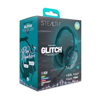 Stealth Panther Casque de Gaming Glitch - Sarcelle, Casque de Gaming Supra-Auriculaire Compatible avec PS4/PS5, Xbox, Switch, PC avec Micro Flexible, Prise 3,5mm, Câble 1,5m, Léger et Confortable