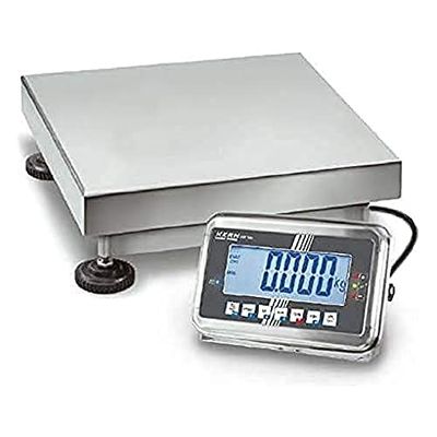 Bilancia a piattaforma, [Kern SFB 100 K 2lm] in acciaio inox di Bilancia a piattaforma, con grado di protezione IP65, XL della piattaforma e certificazione di approvazione [M], Portate [Max]: 150 kg, Divisione [d]: 50 G, Piatto di pesata: LxP 500 X 400 mm (Acciaio Inox)