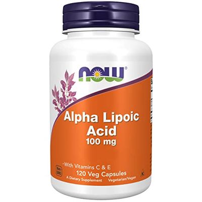 Now Foods, Alpha-Lipoic Acid, 100mg, 120 Vegan Capsules, Lab-Tested, Gluten Free, Soy Free, Non-GMO
