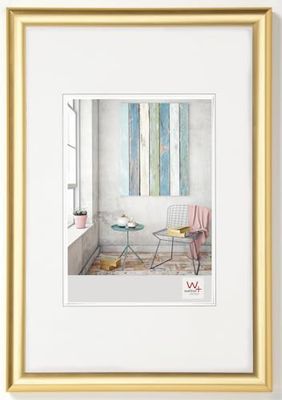 walther design Moldura para fotos dourada 18 x 24 cm moldura de plástico Trendstyle KP824G