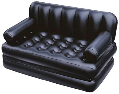 1,88 m x 1,52 m x 64 cm Multi-Max 5-in-1 Opblaasbare Bed Luchtbank met Zijwinder AC Luchtpomp