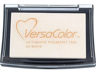 Tsukineko Versacolor – Almohadilla de Tinta, Blanco, 3.8x2.6x0.69 Inches
