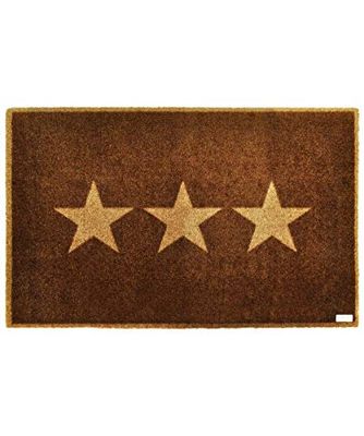 Zala Living Star Brown deurmat vuilvangmat schoonloopmat deurmat deco-mat, polyamide, 50 x 70 x 0,7 cm