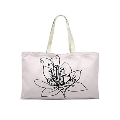 Bonamaison Bolso De Mano Impreso, 100% Algodón, Bolso de la Compra Reutilizable, Bolso De Compras, Ecológico, Plegable, Bolso de Tela de Lona con Asas, 50x40 Cm - Diseñado y Fabricado en Turquía