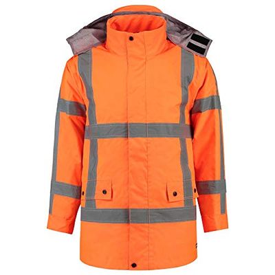 Tricorp 403005 Safety RWS – EN ISO 20471 Parka, 100% polyester PU-beläggning, 200 g/m², fluororange, storlek XXL