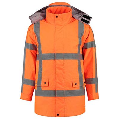 Tricorp 403005 Safety RWS - EN ISO 20471 Parka, 100% poliéster + revestimiento de PU, 200 g/m², naranja flúor, talla 3XL