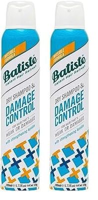 Batiste Dry Shampoo Damage Control 200ml, Hair Benefits For Weak or Damaged Hair, with Keratin, No Rinse Spray to Refresh Hair in Between Washes (Pack of 2)