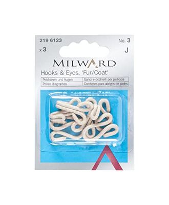 MILWARD Hooks & Eyes Fasteners, Fur/Coat, Beige, No.3