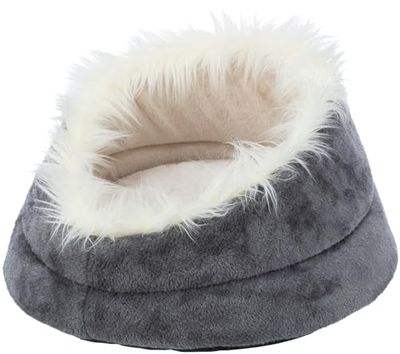 TRIXIE Hondenbed Minou ø 47 cm in wit/grijs - zacht hondenkussen van zachte pluche - hondenmand voor kleine honden - antislip - 36298