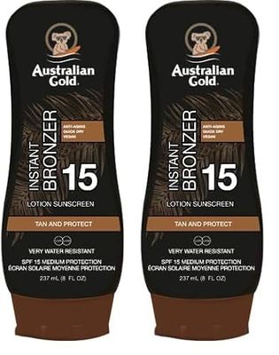 Australian Gold Australian Gold Bronzer Locion Spf15 ml Unisex, Único, Negro, 237 Mililitro (Paquete de 2)