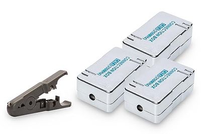 DIGITUS Set: 3x module de connexion Cat-6 - Pour la réparation et l'extension de câbles de pose Ethernet - 250 MHz - Barrettes LSA pour AWG 22-26 - Noir + 1x outil de dénudage pour câbles réseau