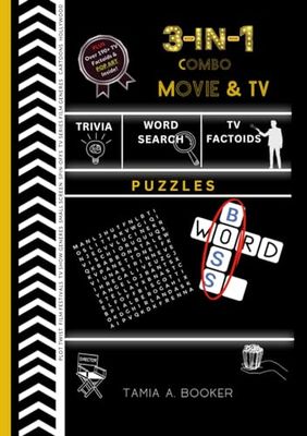 3-in-1 Combo Movie and TV Puzzles: Trivia, Word Search, TV Factoids (LARGE PRINT)