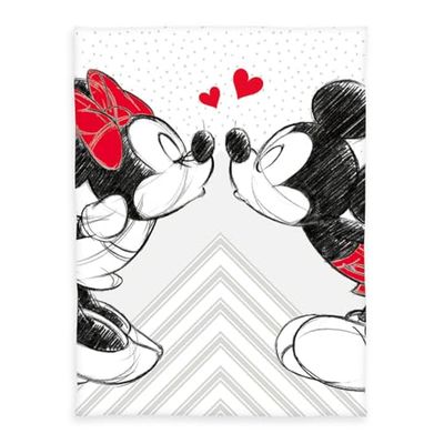 Herding Couverture moelleuse en microfibre, Disney's Mickey & Minnie, 150x200 cm, 100% polyester