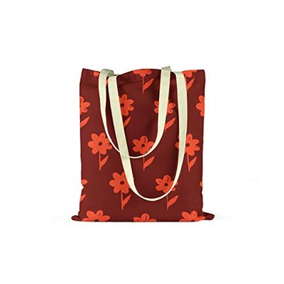 Bonamaison Printed Tote Bag, Reusable Grocery Bag, Shopping Bag, Machine Washable, Foldable, Canvas Cloth Bag with Handles, Size: 34x40 Cm
