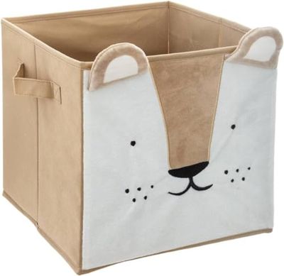 Avilia Boîte de rangement pliable en velours - Organisation des jeux de vos enfants - Coffre à jouets - Boîte de rangement pour enfants - 29 x 29 cm - Marron