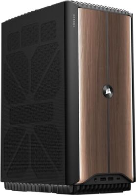 Corsair ONE i500 Gaming PC – Liquid Cooled Intel® Core™ i9 14900K CPU – Liquid Cooled NVIDIA® GeForce RTX™ 4080 SUPER GPU – 32GB VENGEANCE DDR5 Memory – 2TB M.2 SSD – Wood Dark