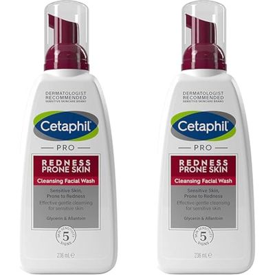 Cetaphil Face Wash, 236ml, PRO Cleansing Facial Wash, For Sensitive & Redness Prone Skin (Pack of 2)